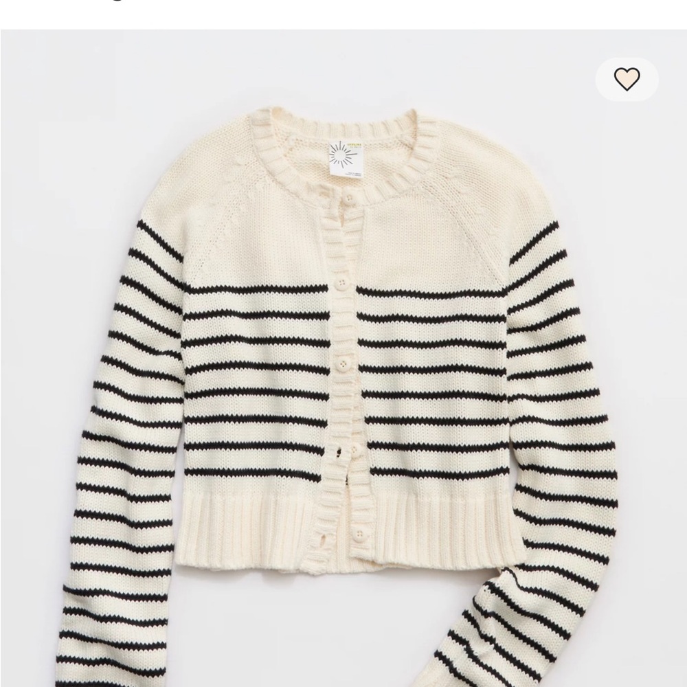 Offline Black and White Striped Cardigan